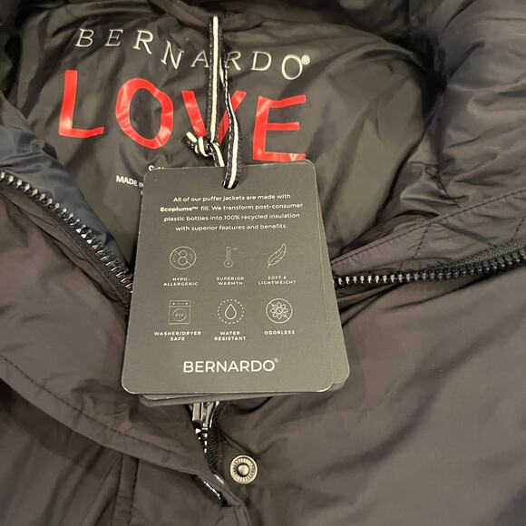 NEW Bernardo Washington SQ Hooded Puffer Jacket Black Coat Size Small - Picture 10 of 15